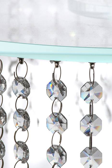 16x7.5" Round Crystal Cake Stand W/beads Clear - Image 2