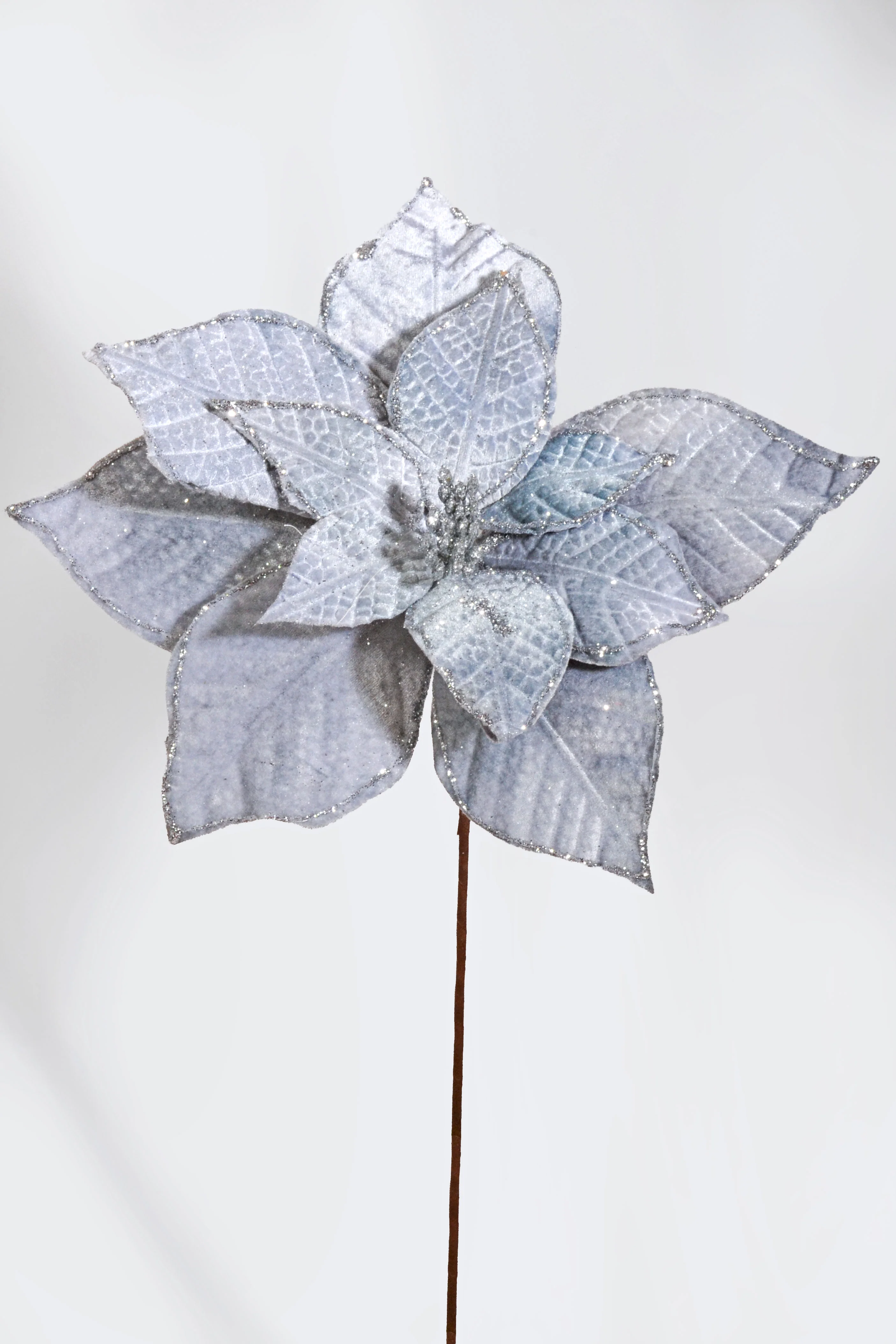 17.5'' Glitter Edge Velvet Silver