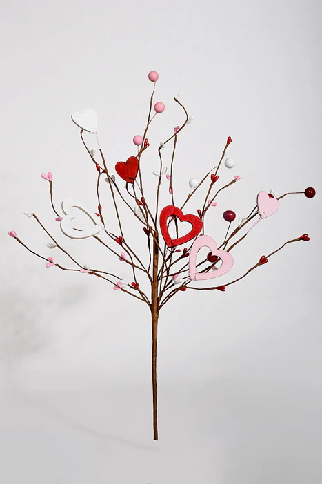 17.5" Heart & Berry Spray Red/Pink/White