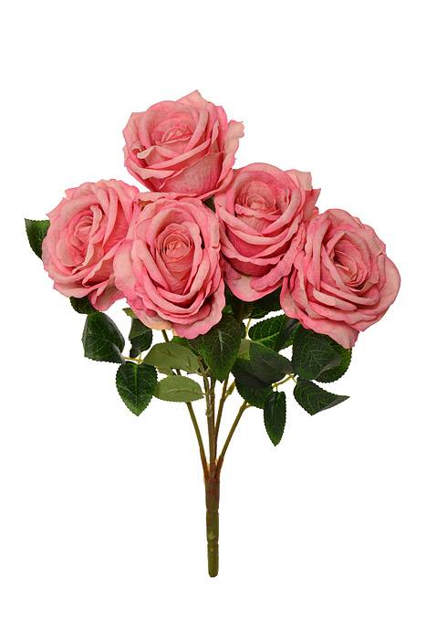 17.5'' Silk Rose Bush Mauve Pink