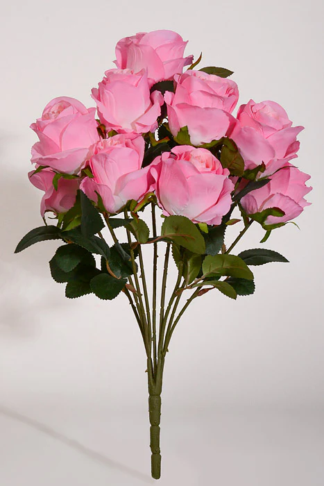 17.5" Silk Rose Bush Pink
