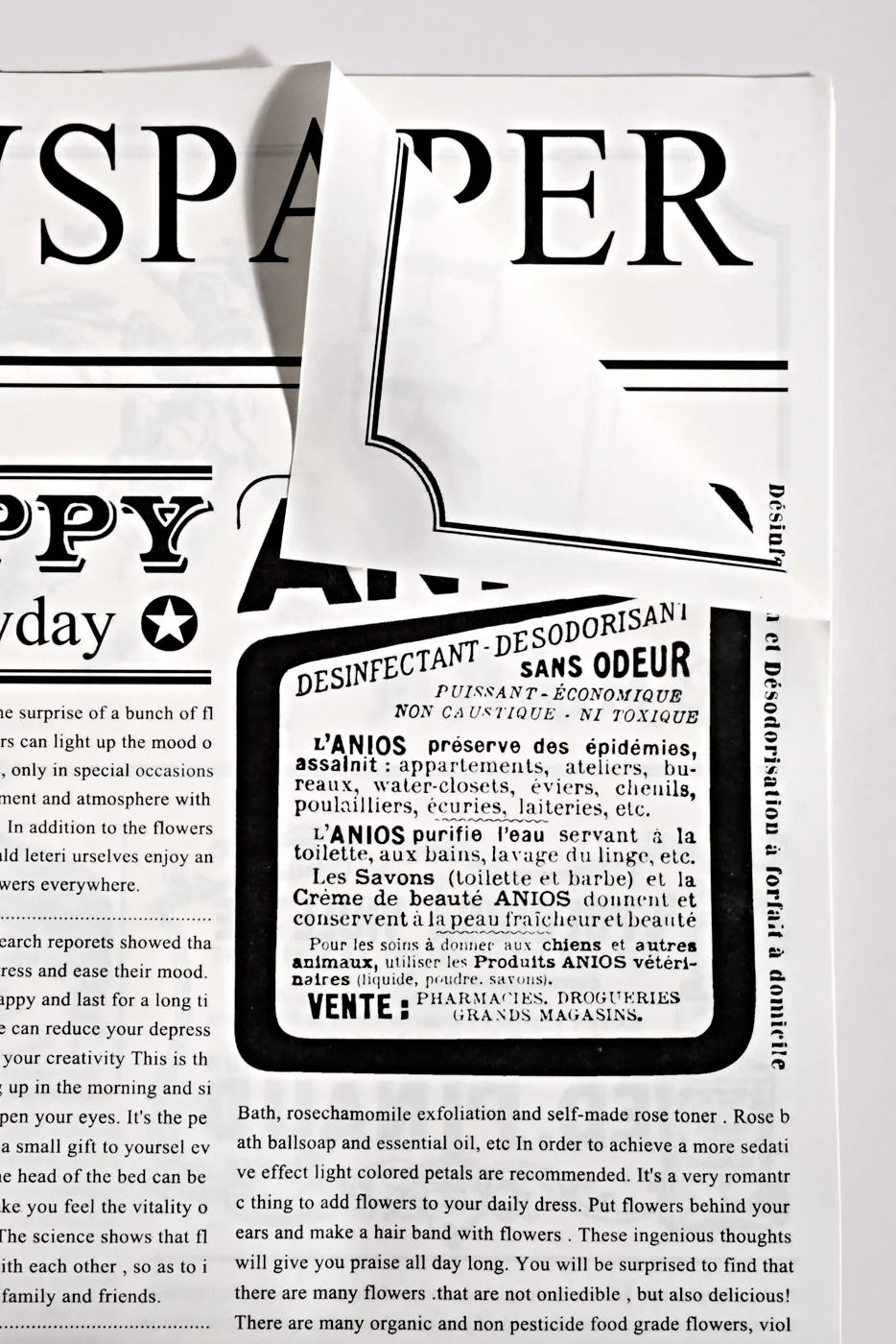 17.5'' X 23.5'' Vintage Newspaper Sheet Black/White Pkg/10