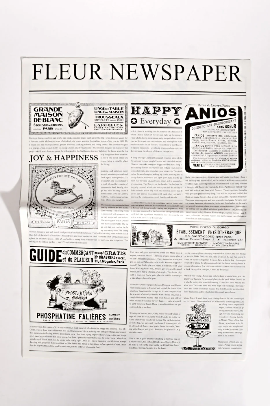 17.5'' X 23.5'' Vintage Newspaper Sheet Black/White Pkg/10 - Image 2