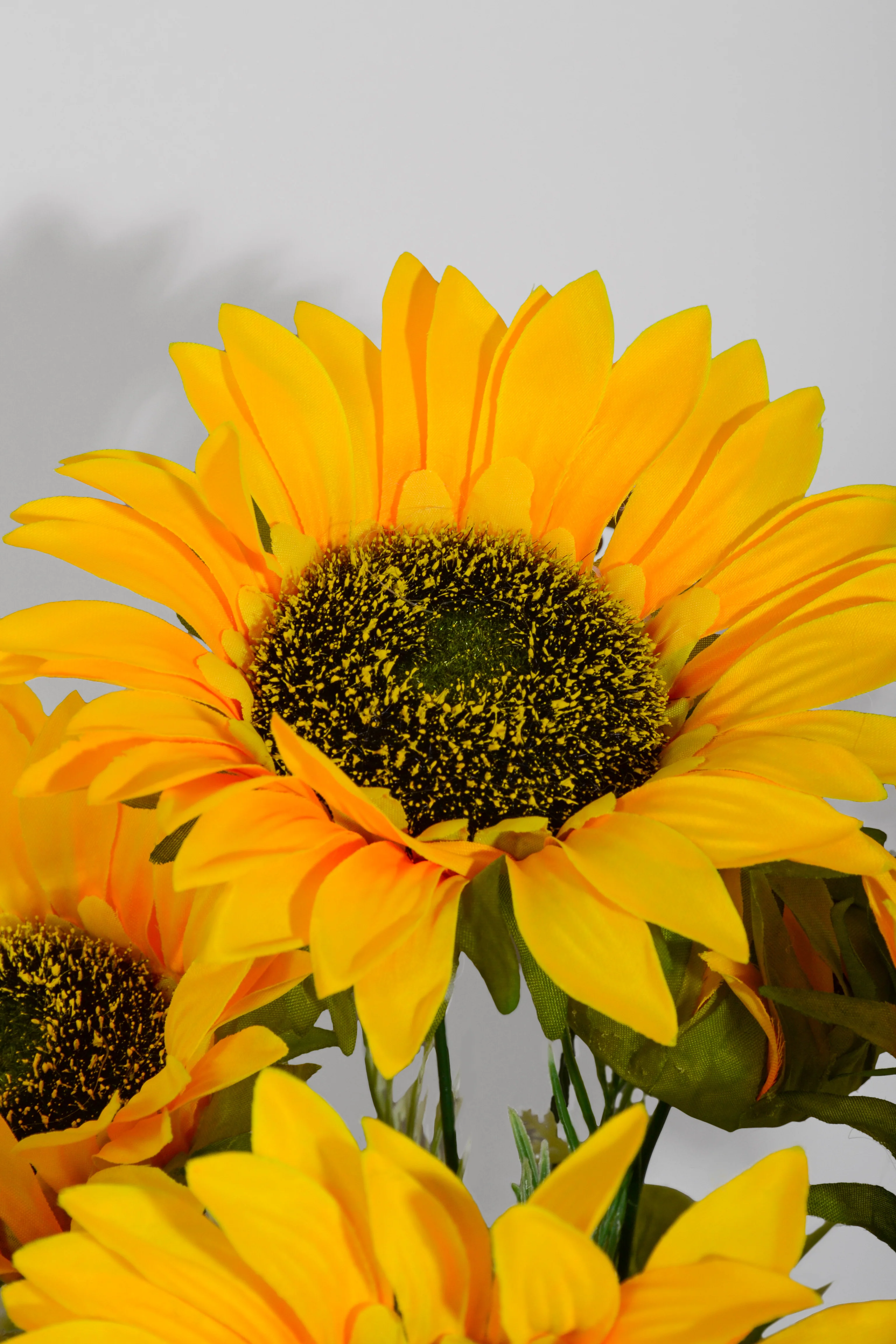 17" Artificial Sunflower/Eucalyptus Bush Yellow - Image 2