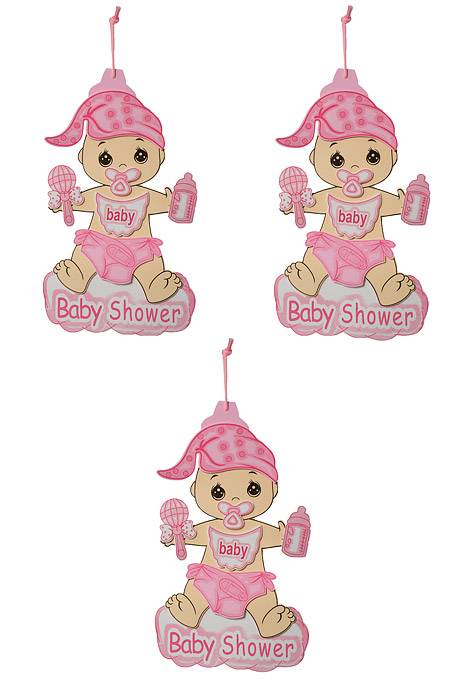 17" Baby Foam Sign  Pink Pkg/3 - Image 2