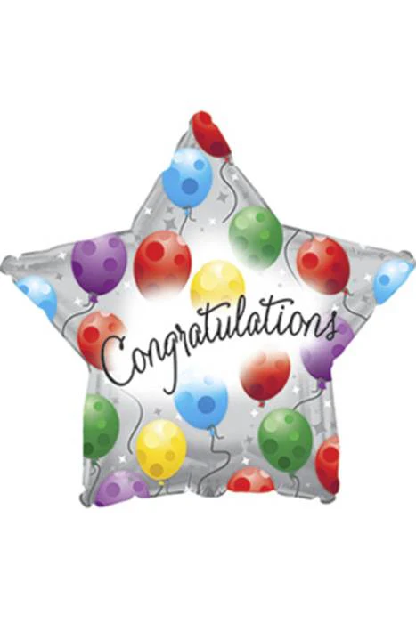 17"  Foil Balloon "congratulations" Twinkling Pkg/10