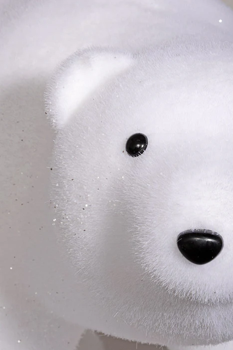 17" Glittered Polar Bear White - Image 2