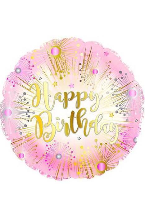 17" Happy Birthday Rose Gold Balloon Pkg/10