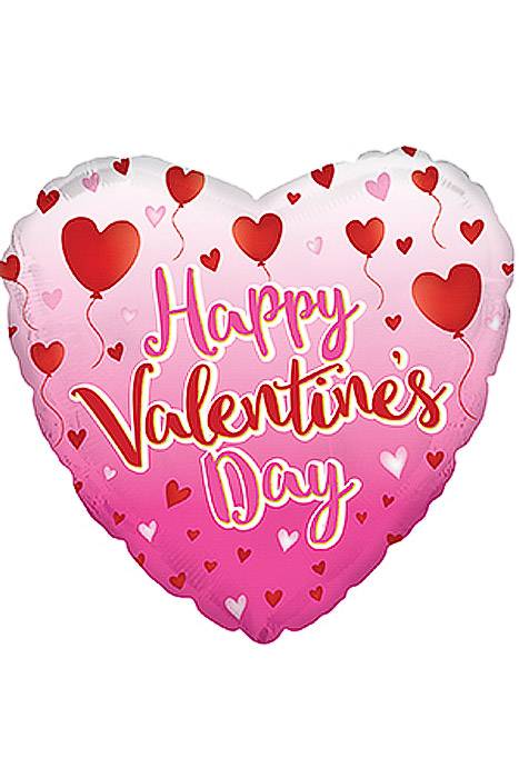 17" Happy Valentine's Day Balloon Hearts Pink Pkg/10