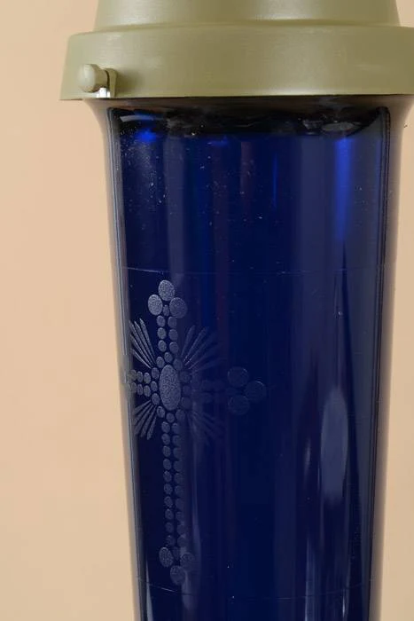 17" Plastic Cemetery Light Blue/gold - Image 2