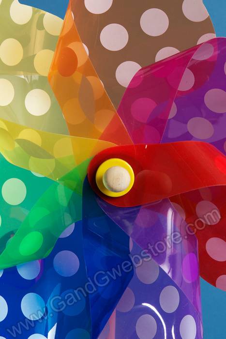 17" Plastic Pinwheel W/dots Multicolor - Image 2