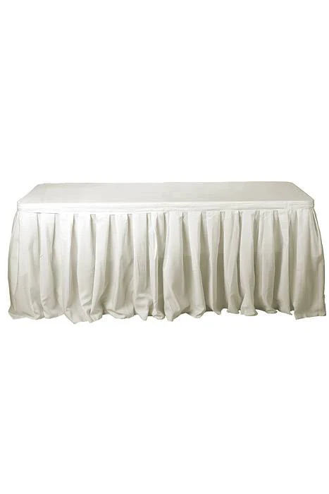 17' Polyester Table Skirt Ivory