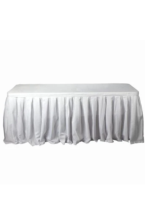 17' Polyester Table Skirt White