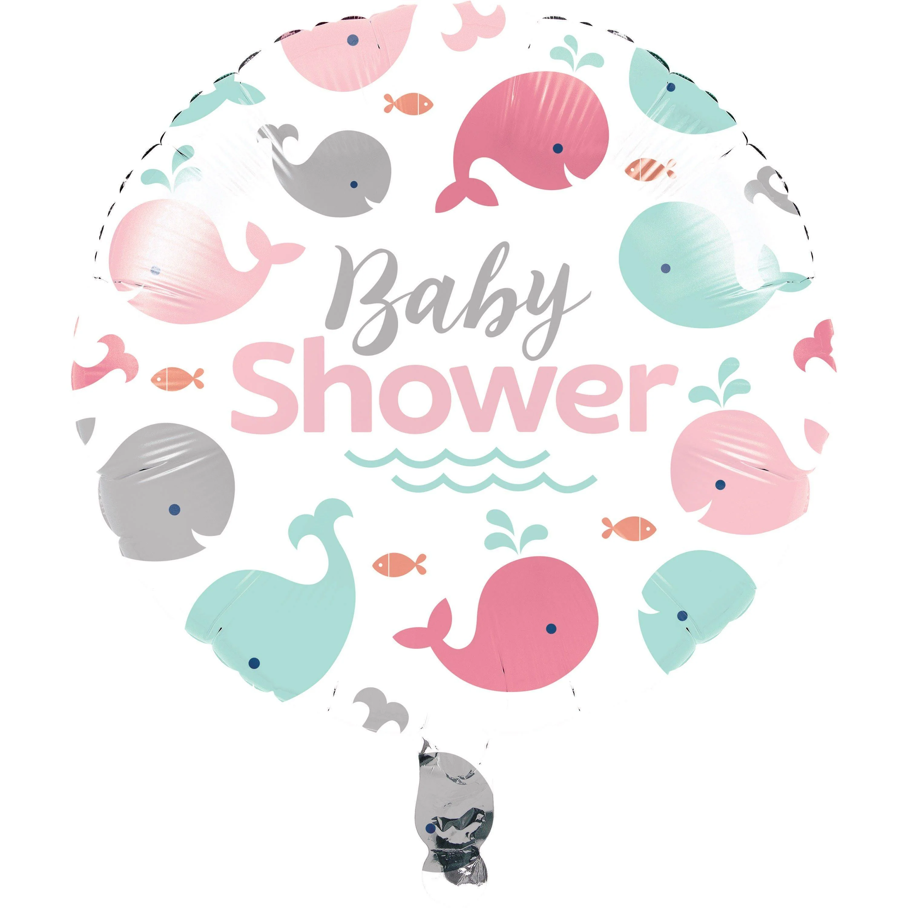 17" Round Balloon Lil' Spout Pink Baby Shower White Pkg/10