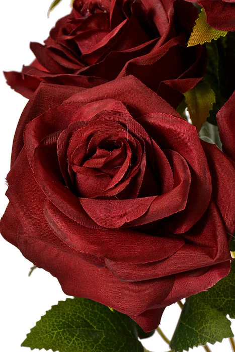 17" Silk Rose Bush Burgundy - Image 2