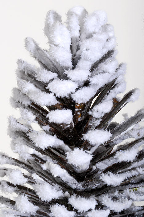 17" Snow Plastic Pine Cone Pick Brown/White - Image 2