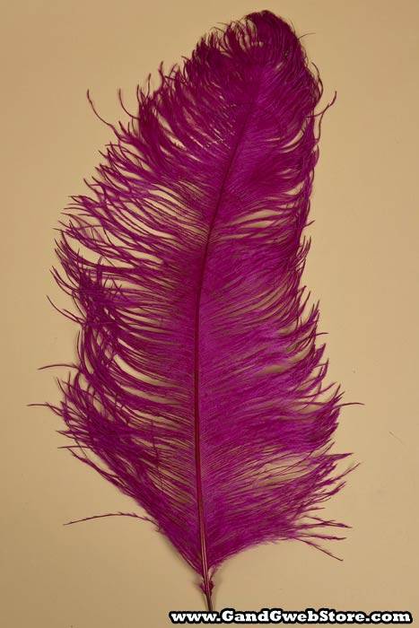 18"- 22" Single Ostrich Feather Fuchsia - Image 2