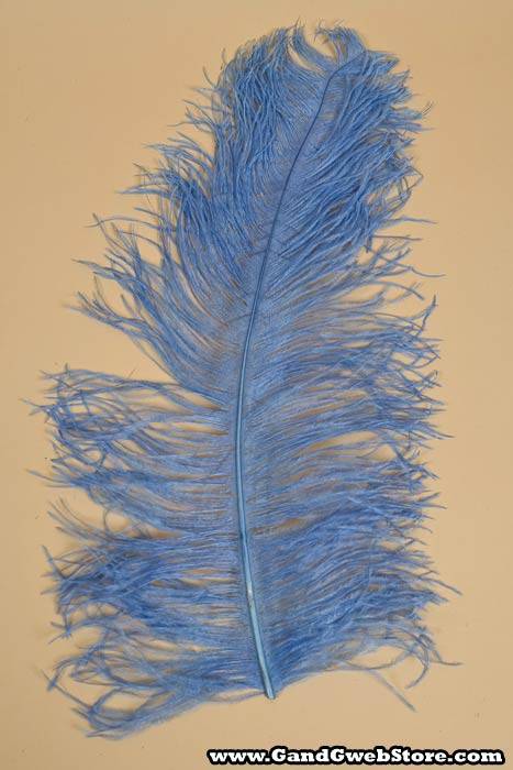 18"- 22" Single Ostrich Feather Light Blue - Image 2
