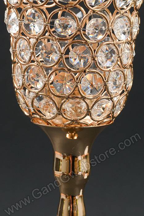 18.25" Crystal Candle Holder Gold - Image 2
