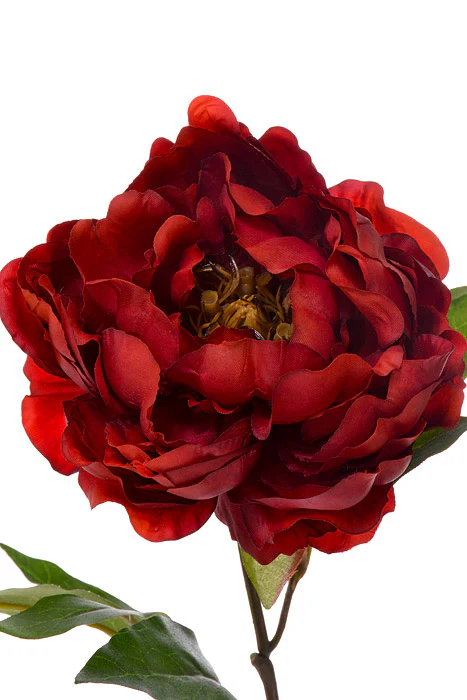 18.5" Silk Décor Peony Spray Brick Red - Image 2