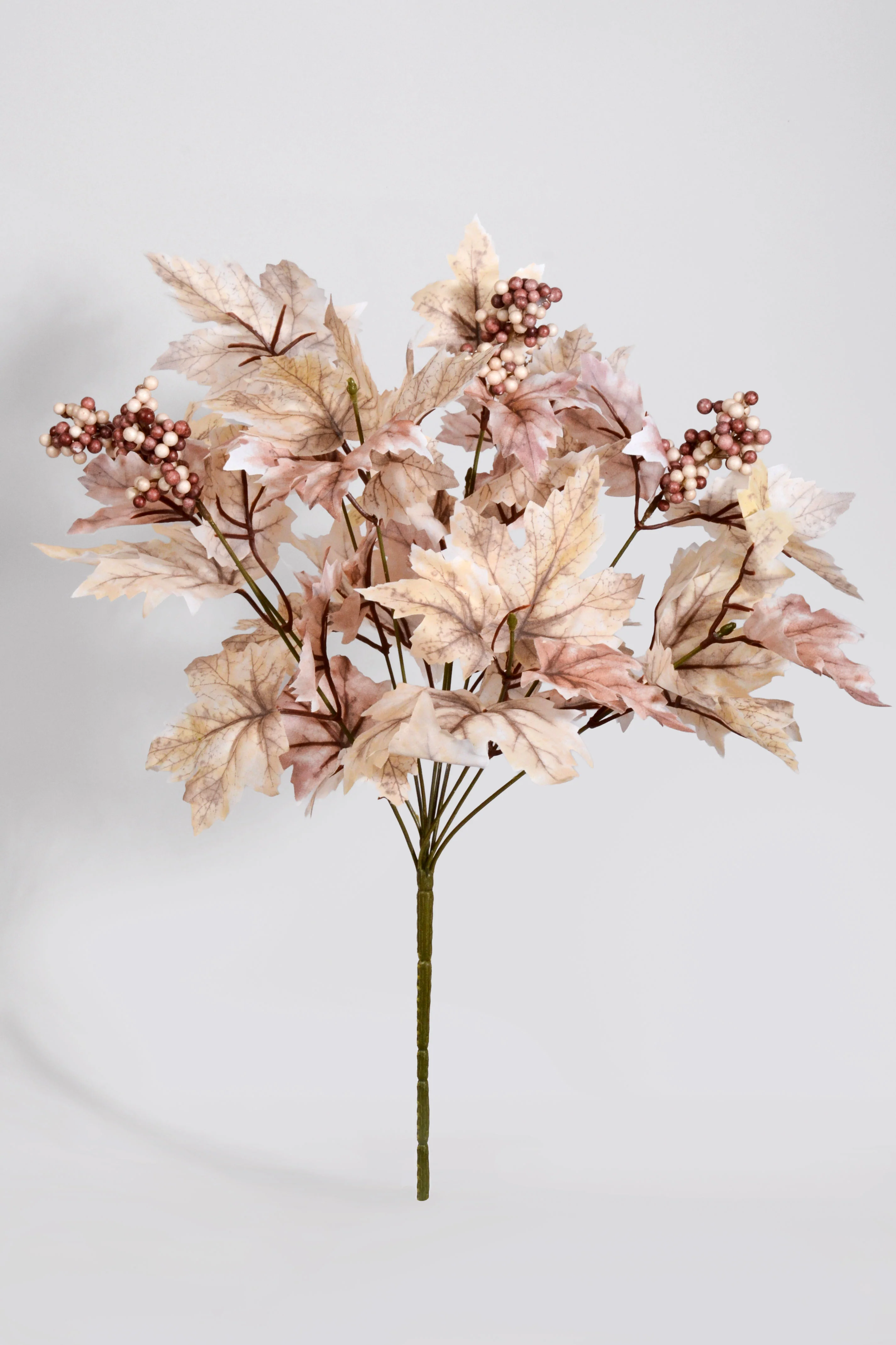 18'' Artificial Maple Leaf Bush Burgundy Beige