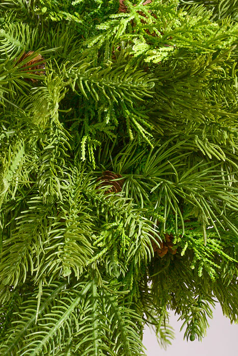 18" Artificial Natural Touch Mix Evergreen Kissing Ball Green - Image 2