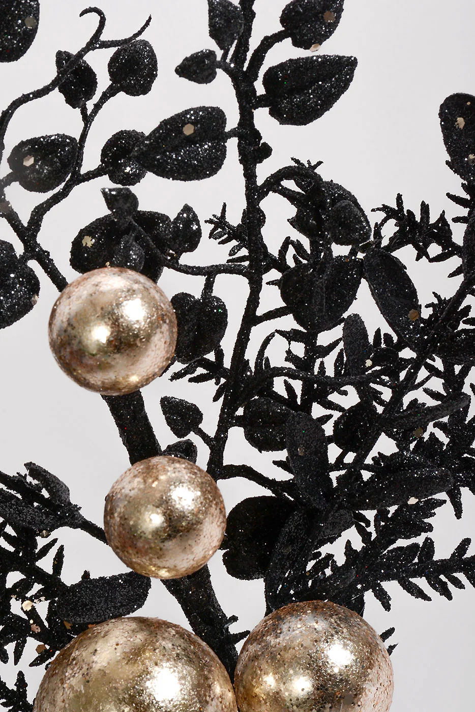 18" Glitter Ball Berry Spray Black/Gold - Image 2