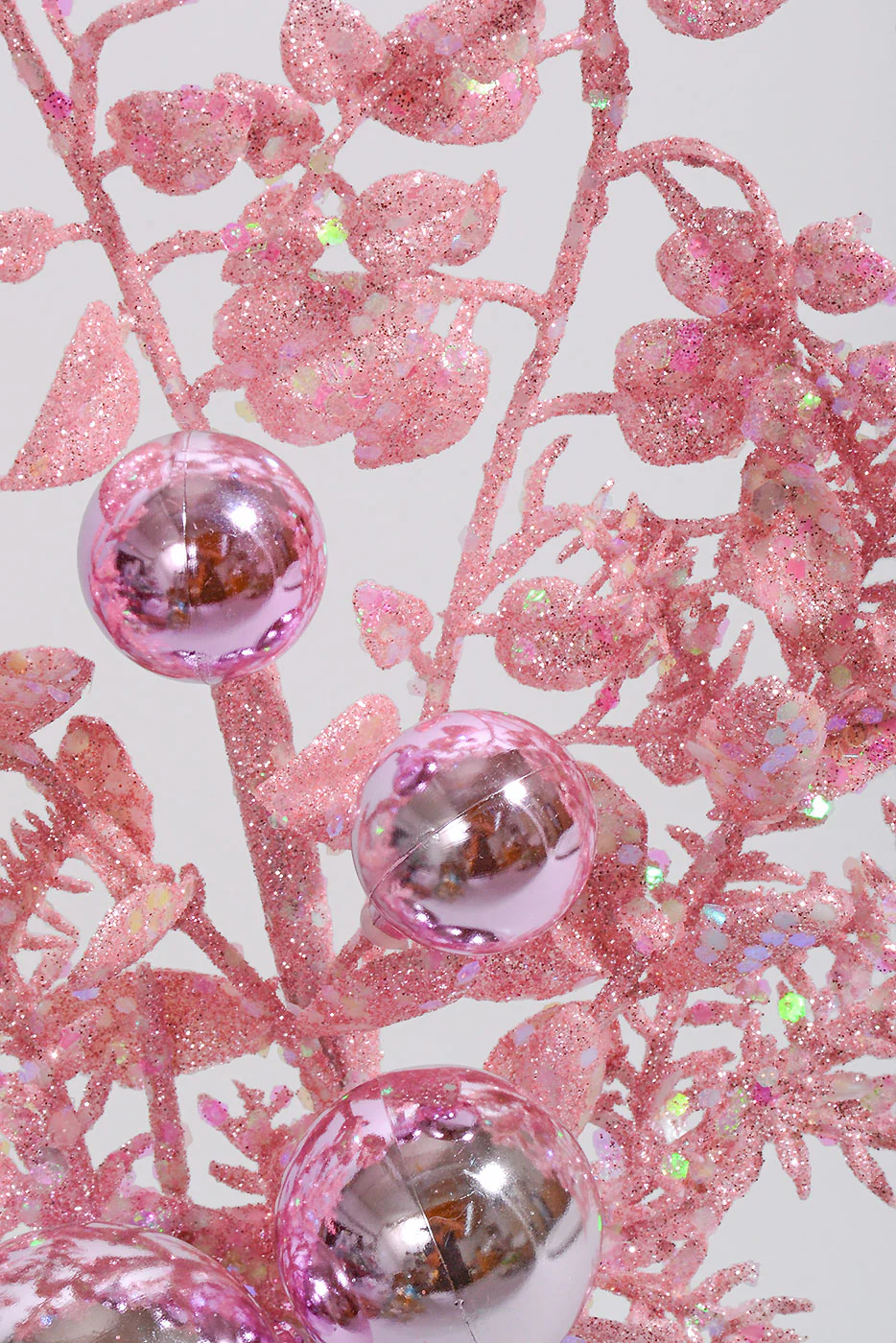 18" Glitter Ball Berry Spray Pink - Image 2