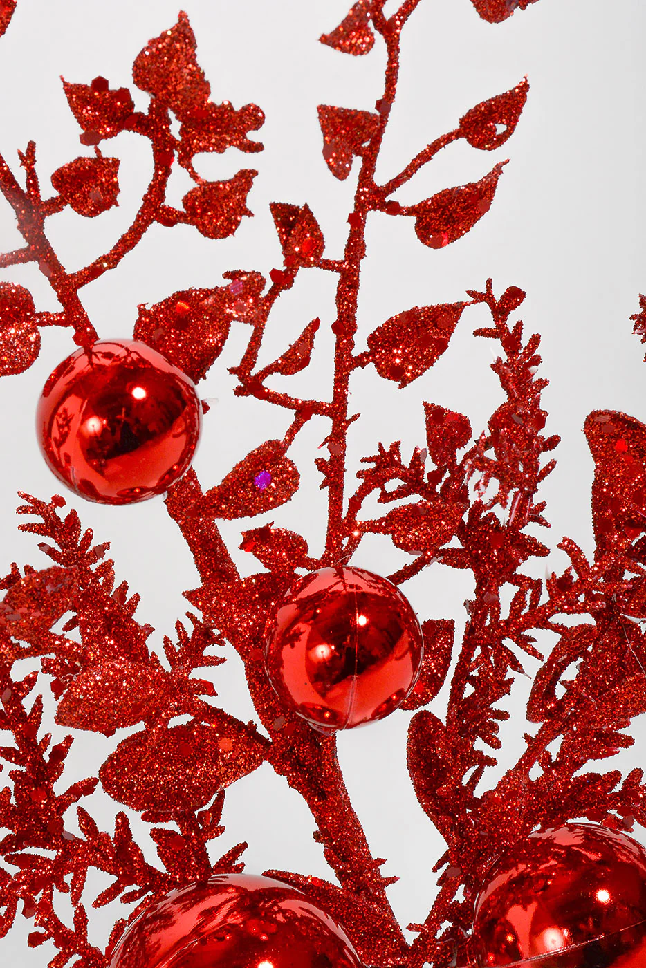 18" Glitter Ball Berry Spray Red - Image 2