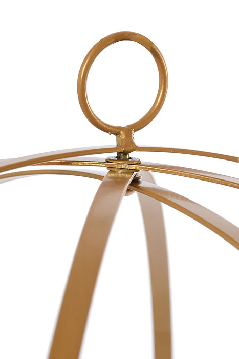18" Hanging Floral Sphere Gold - Image 2