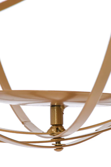18" Hanging Floral Sphere Gold - Image 3