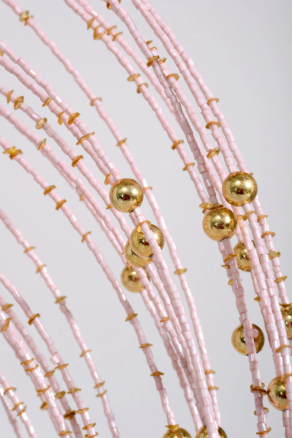 18" Heavy Beaded Rain Spray Pink/Gold - Image 2