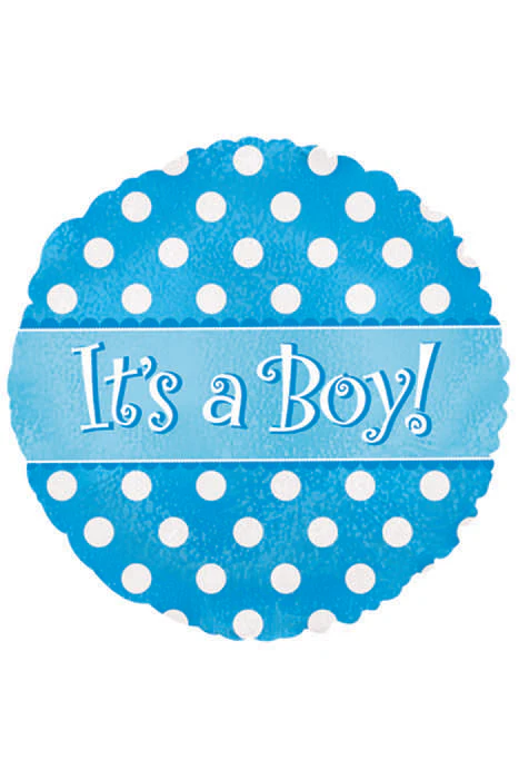 18" It's A Boy Dots Dazzleloon Blue Pkg/10