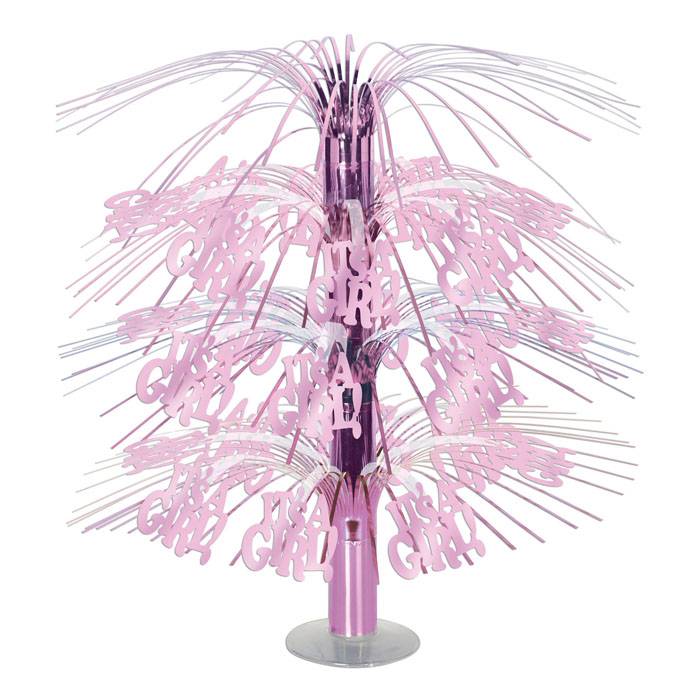 18" "it's A Girl" Cascade Centerpiece Pink