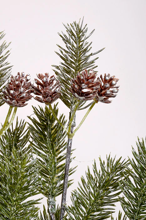 18" Pine with Pinecone Bush Green/White - Image 2