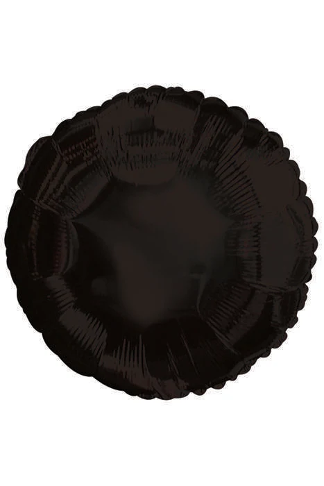 18" Round Foil Balloon Black Pkg/10