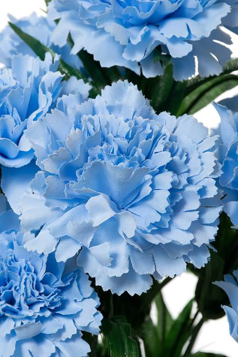 18" Silk Carnation Bush Light Blue - Image 2