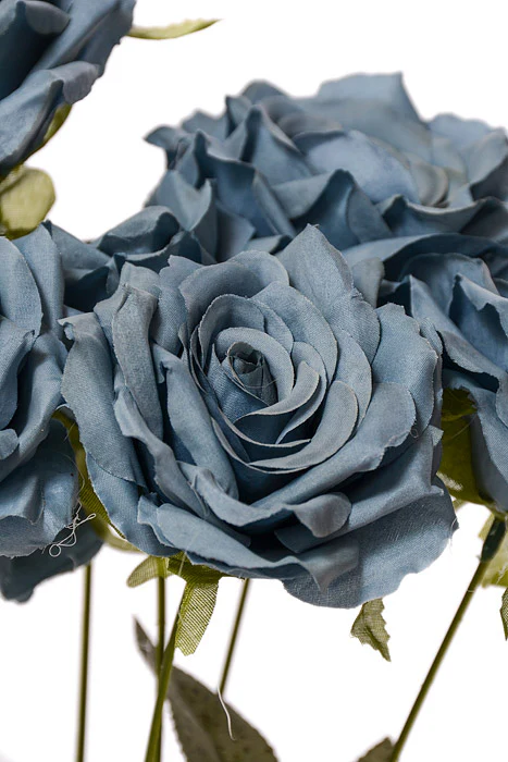 18" Silk Rose Bush Blue - Image 2