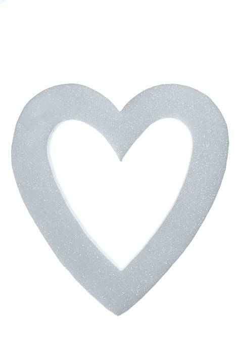 18" Styrofoam Open Heart White