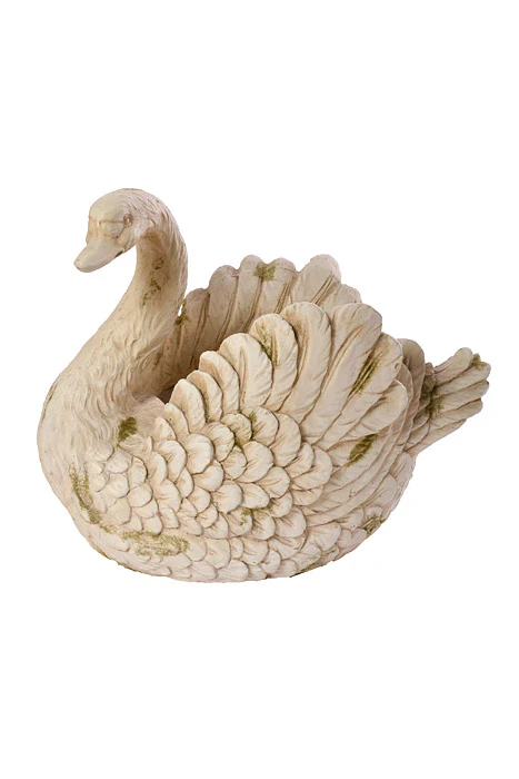18" X 10" X 15" Swan Planter White