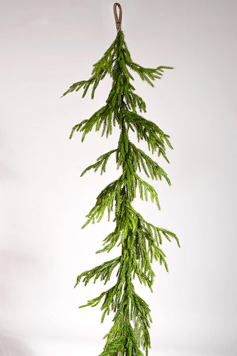 180" Artificial Real Touch Norfolk Pine Garland Natural Green