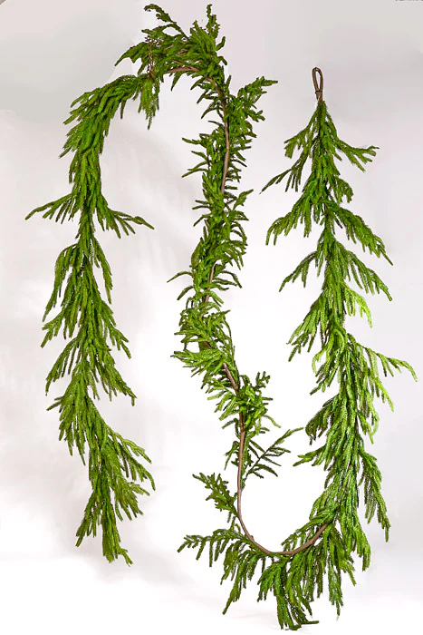 180" Artificial Real Touch Norfolk Pine Garland Natural Green - Image 2