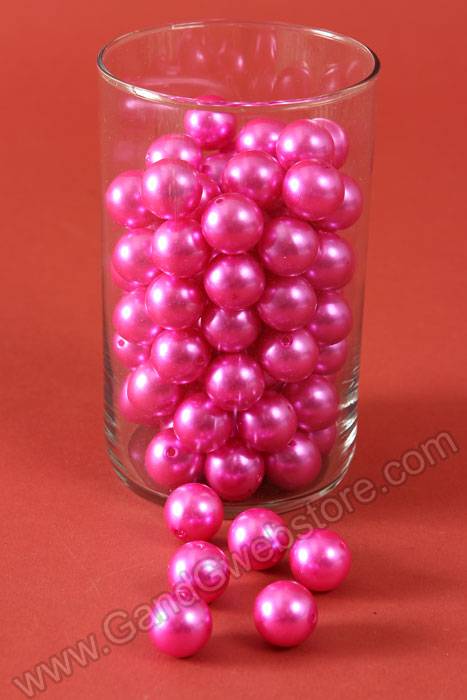 18mm Abs Pearl Beads Hot Pink Pkg(500g) - Image 2