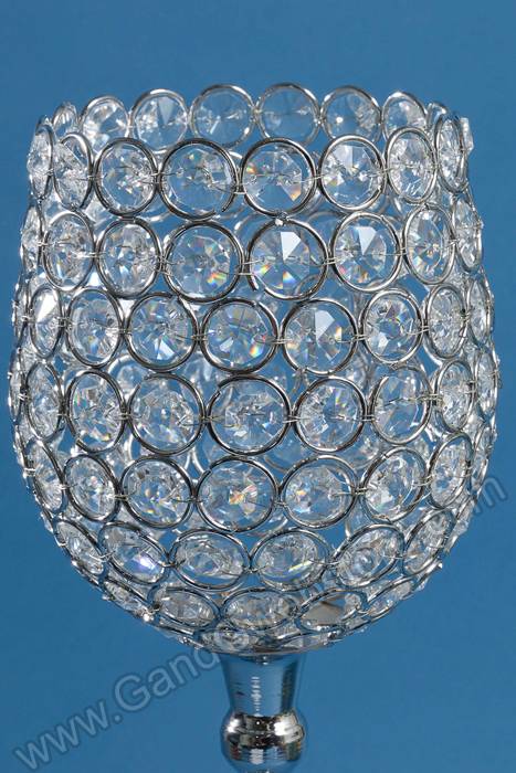 19.25" Crystal Bead Candle Holder Silver/clear - Image 2