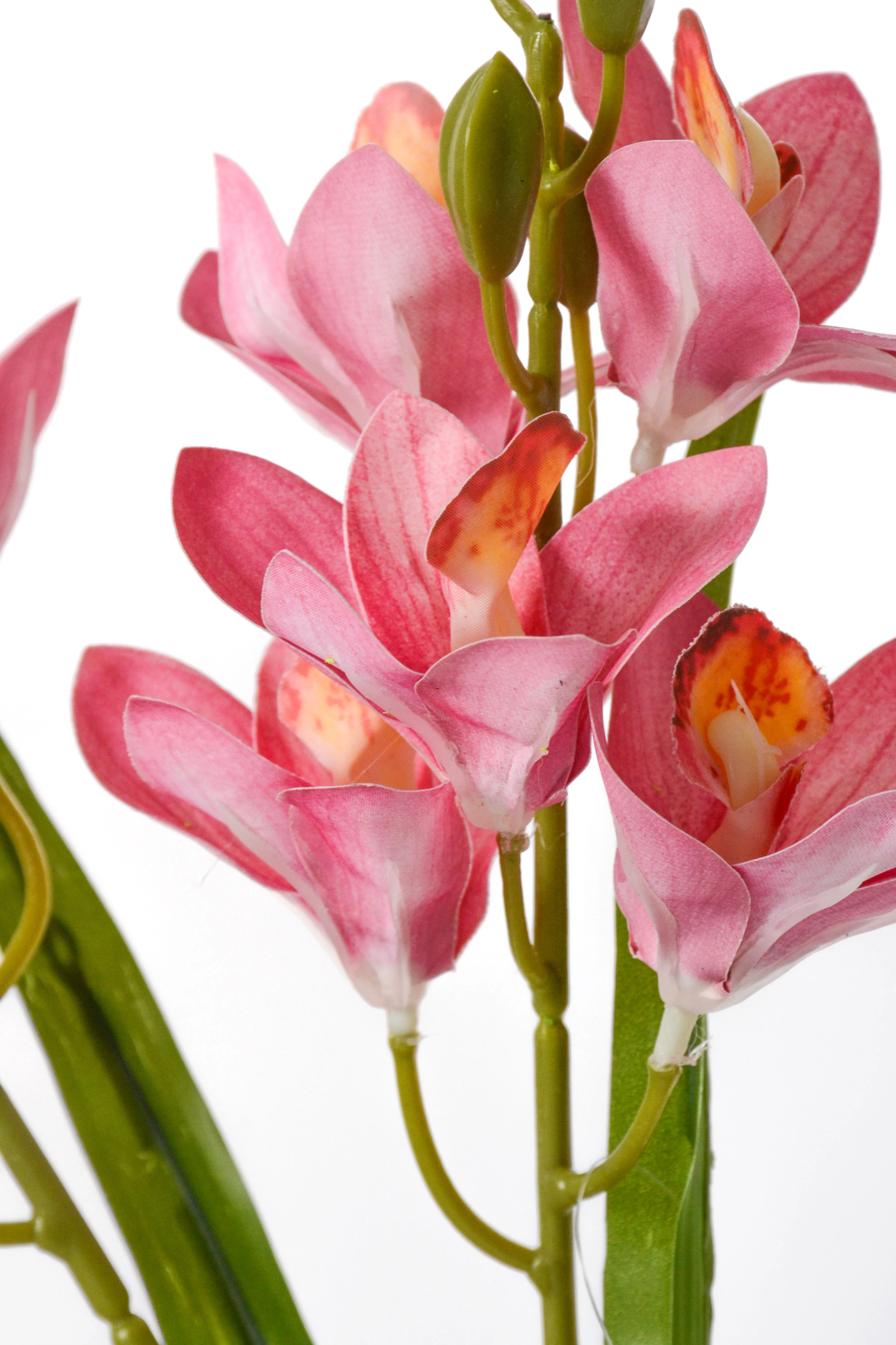 19" Artificial Mini Cymbidium Bush Pink - Image 2