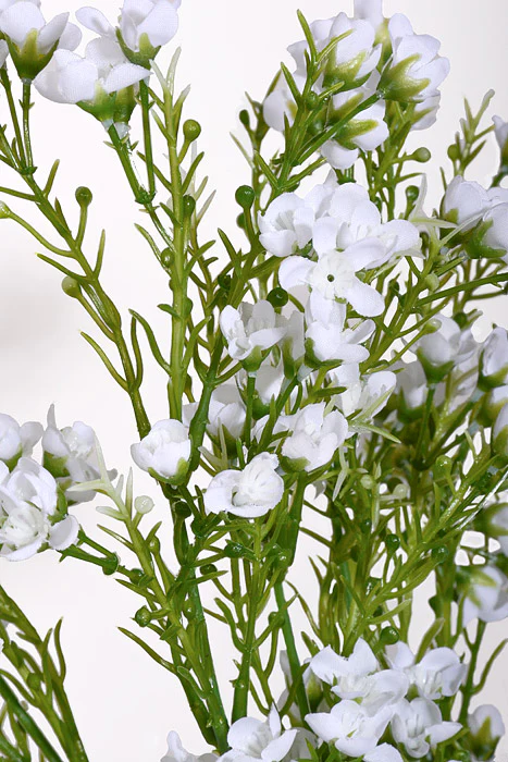 19" Artificial Waxflower Bush White - Image 2