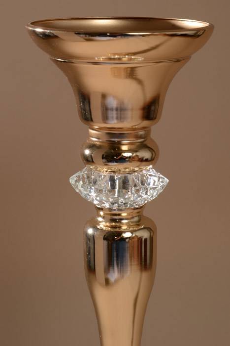 19" Metal Bouquet Stand W/rhinestone Gold - Image 2