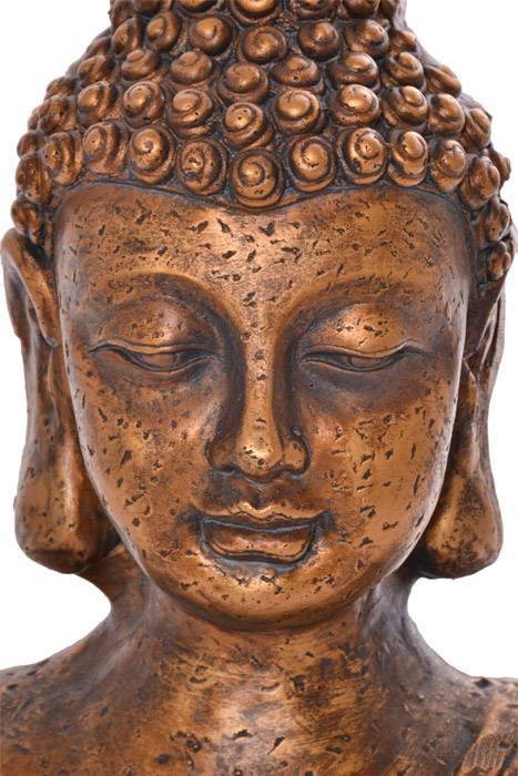 19" Outdoor Buddha Statue Antique Gold - Image 2