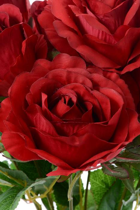 19" Silk Rose Bud Bush Red - Image 2