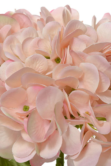 19" Silk Hydrangea Stem W/2 leaves Pink - Image 2